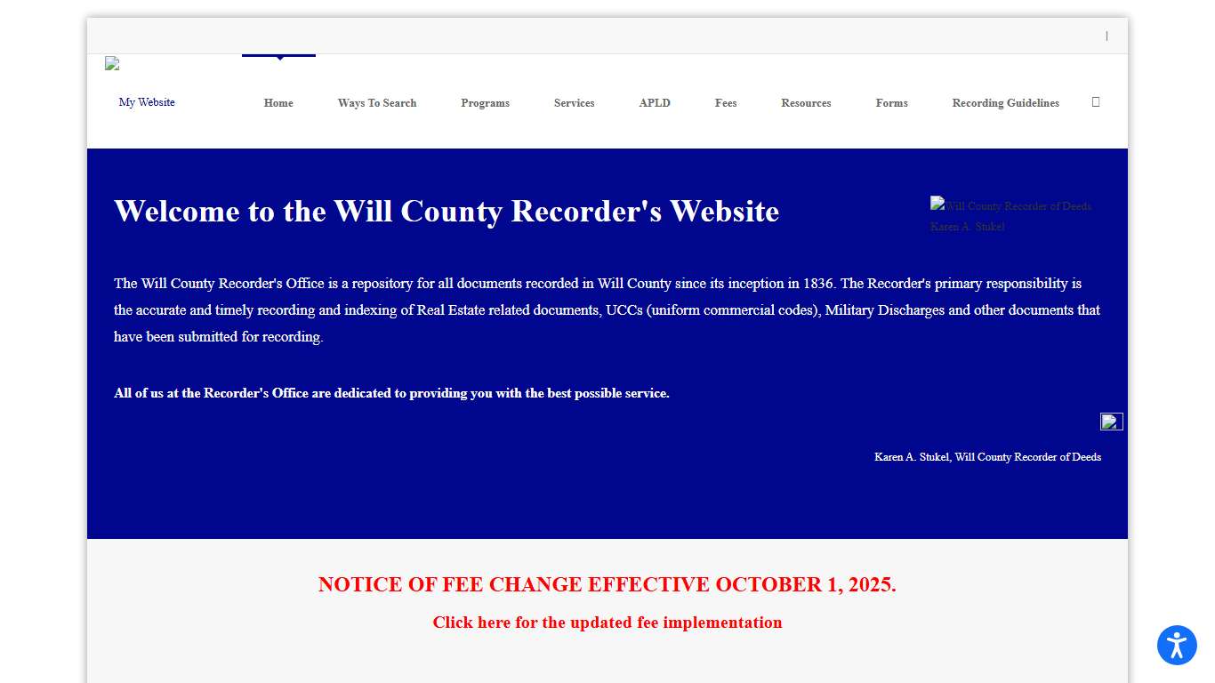 Karen A. Stukel | Recorder of Deeds, Will County, IL