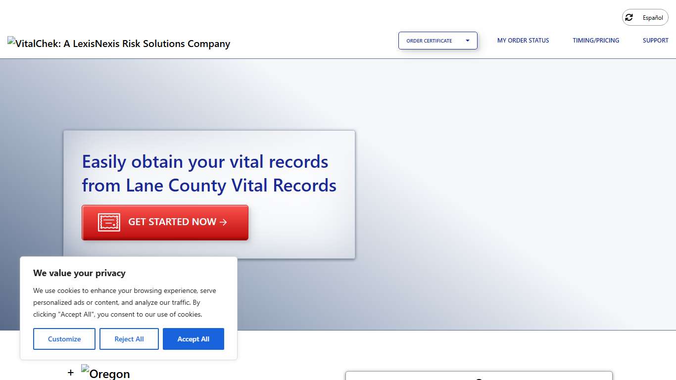 Lane County Vital Records (OR) | Order Certificates - VitalChek